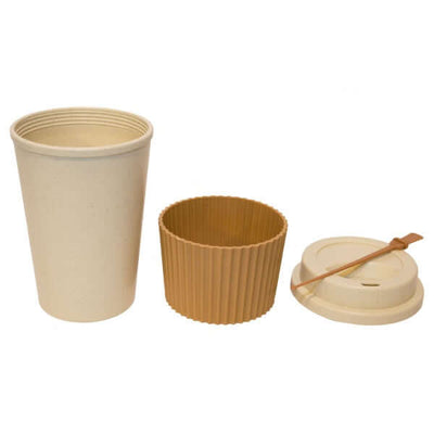 400ml Wheat Straw Mug with Sleeve, eco-friendly design, suitable for corporate gifts and beverages.