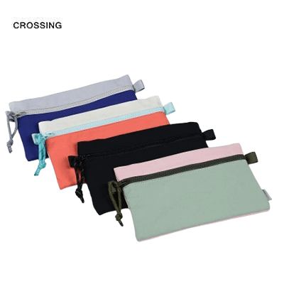 Crossing Tessa Colour Block Pouch Large in various colors, showcasing its stylish design for corporate gifts.