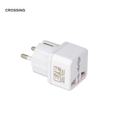 Crossing Travel Adaptor Plug - E/F for international travel, reliable and powerful with safety shutters, corporate gift option.