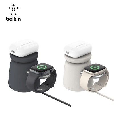 Belkin WIZ020 BoostCharge Pro 2-in-1 Wireless Charging Dock with MagSafe 15W by Corporate Gift Store Singapore