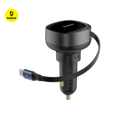 Baseus Enjoyment Pro Retractable USB-C Car Charger 60W by Corporate Gift Store Singapore