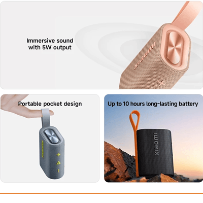 Xiaomi Sound Pocket Bluetooth Speaker 5W with immersive sound, portable design, and long-lasting battery.