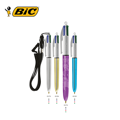 BIC 4 Colours Shine with lanyard ballpen Corporate Gift Singapore