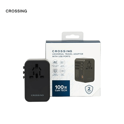 Crossing World Travel Adaptor 100W with 1 X USB-A + 3 X USB-C by Corporate Gift Store Singapore