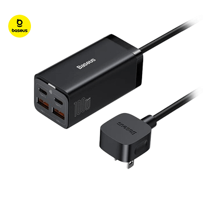 Baseus GaN3 Pro 4 Ports Desktop Charger 100W by Corporate Gift Store Singapore