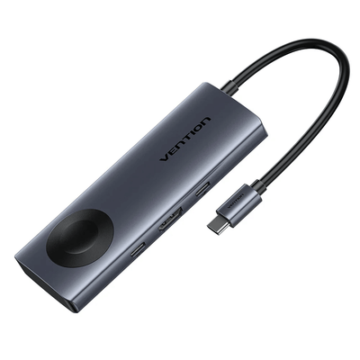 Vention 6-in-1 USB-C Wireless Charging Docking Station for efficient connectivity and charging.
