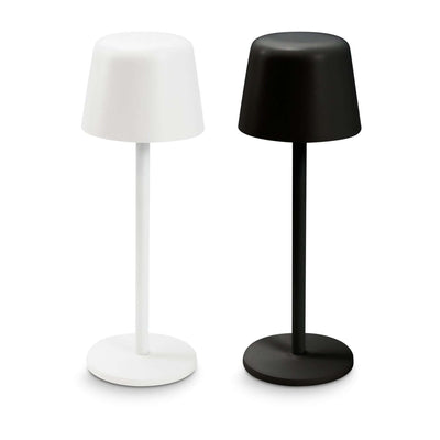 Ember Rechargeable Table Lamp in black and white, eco-friendly design perfect as a corporate gift.