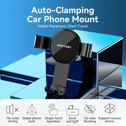 Vention Stable Car Phone Mount designed for stable phone holding during travel with auto-clamping feature.