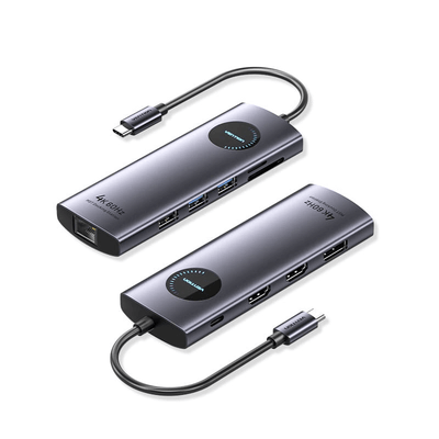 Vention 10-in-1 USB-C MST Docking Station with multiple ports and sleek design.