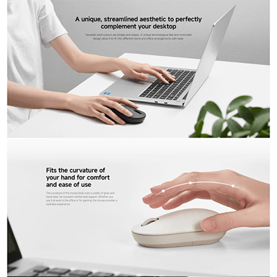 Xiaomi Wireless Mouse Lite 2 demonstrating ergonomic design and seamless navigation for enhanced user comfort.