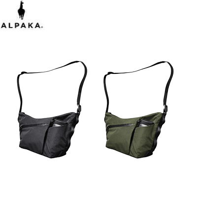 ALPAKA Flow Satchel Sling Bag in black and green, perfect corporate gift for versatile organization.