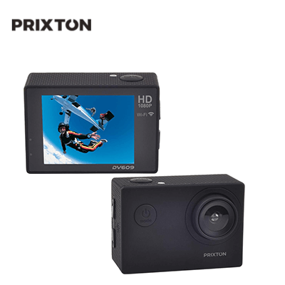 Prixton DV609 Action Camera showcasing HD display and sleek design, ideal for corporate gifts and adventurous activities.