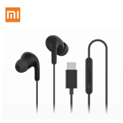 Xiaomi Type-C Earphones in black, featuring durable cable and in-ear design, ideal for a Corporate Gift.