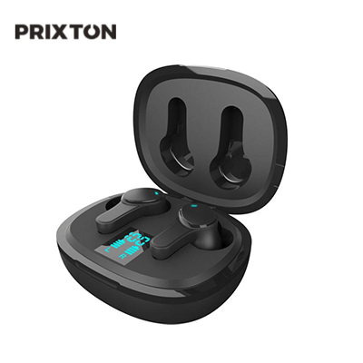 Prixton TWS159 ENC and ANC Earbuds in charging case for superior audio experience and corporate gift option.