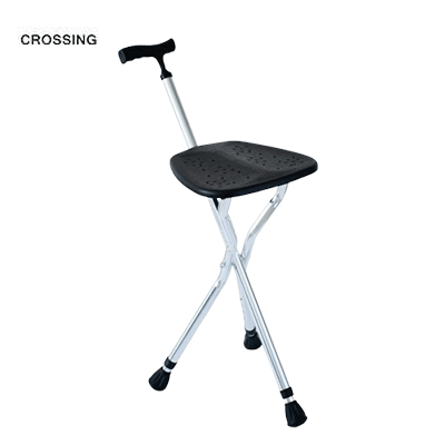 Crossing Folding Walking Stick With Seat designed for comfort, featuring a durable seat and adjustable height.