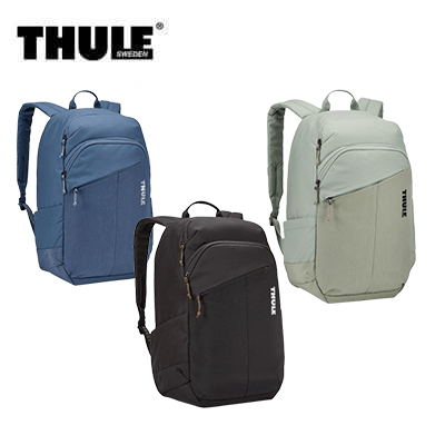 Thule Exeo Backpack 28L in blue, black, and green colors showcasing sleek design for professionals.