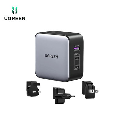 UGREEN 65W Nexode GaN USB C 3-Port Charger With US/UK/EU Plug for Travel by Corporate Gift Store Singapore