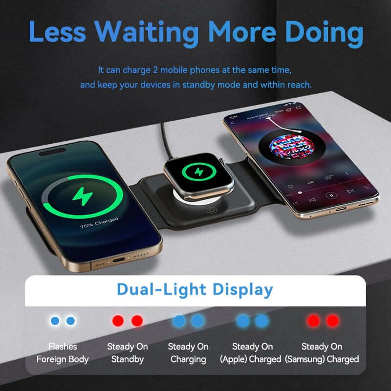 Vention 3-in-1 Wireless Charging Pad with MagSafe and LED Night Light by Corporate Gift Store Singapore