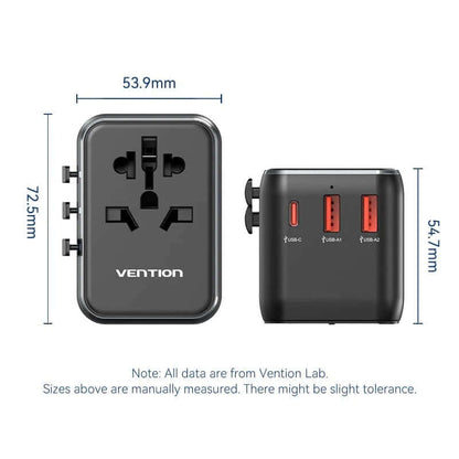 Vention 3-Port USB Universal Travel Adapter by Corporate Gift Store Singapore