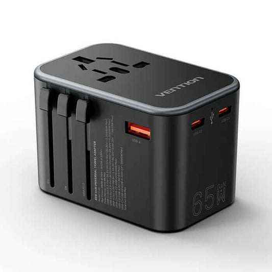 Vention 3-Port GaN USB A/C Universal Travel Adapter by Corporate Gift Store Singapore
