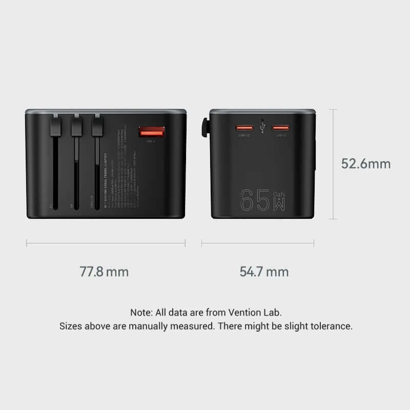 Vention 3-Port GaN USB A/C Universal Travel Adapter by Corporate Gift Store Singapore