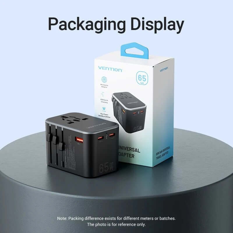 Vention 3-Port GaN USB A/C Universal Travel Adapter by Corporate Gift Store Singapore