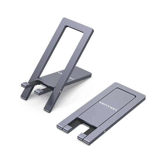 Vention Portable Phone Stand for Desk Black Aluminium Alloy Type by Corporate Gift Store Singapore