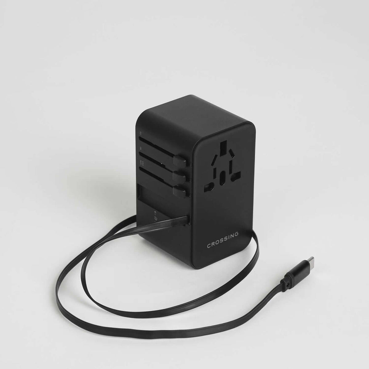 Crossing World Travel Adaptor 70W with 2 X USB-A + 2 X USB-C with Built-In Type C Cable by Corporate Gift Store Singapore