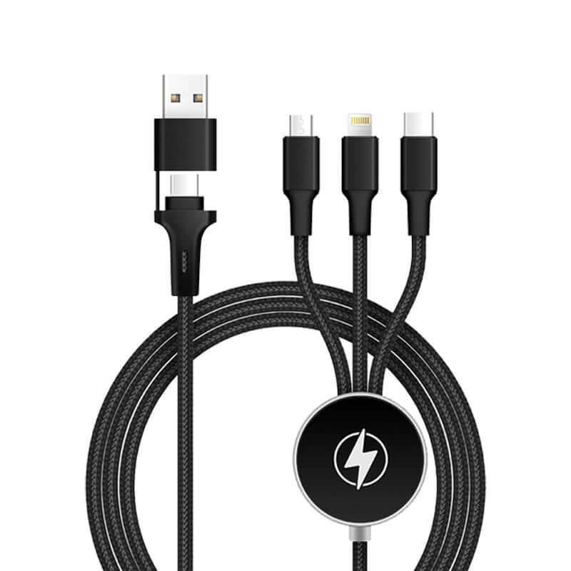 6 in1 Fast Charging Cable With LED Logo by Corporate Gift Store Singapore