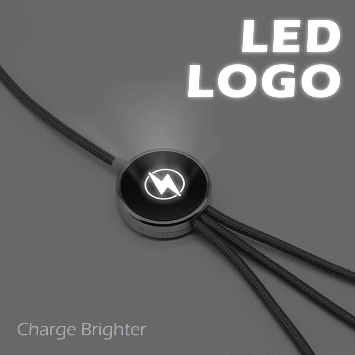 6 in1 Fast Charging Cable With LED Logo by Corporate Gift Store Singapore
