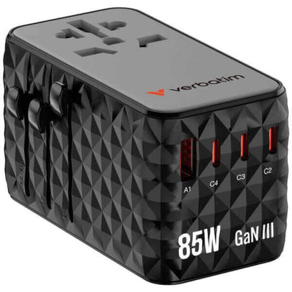 Verbatim Charge ‘n’ Travel Diamond 85W Universal Travel Adapter with Retractable Cable (CNT-02) by Corporate Gift Store Singapore
