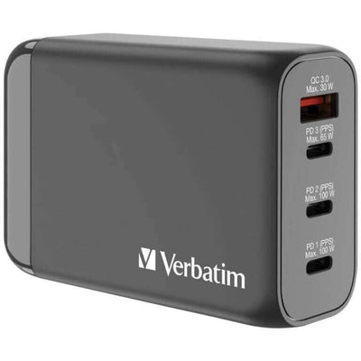 Verbatim 4 Port 100W PD 3.0 & QC 3.0 GaN Travel Charger by Corporate Gift Store Singapore