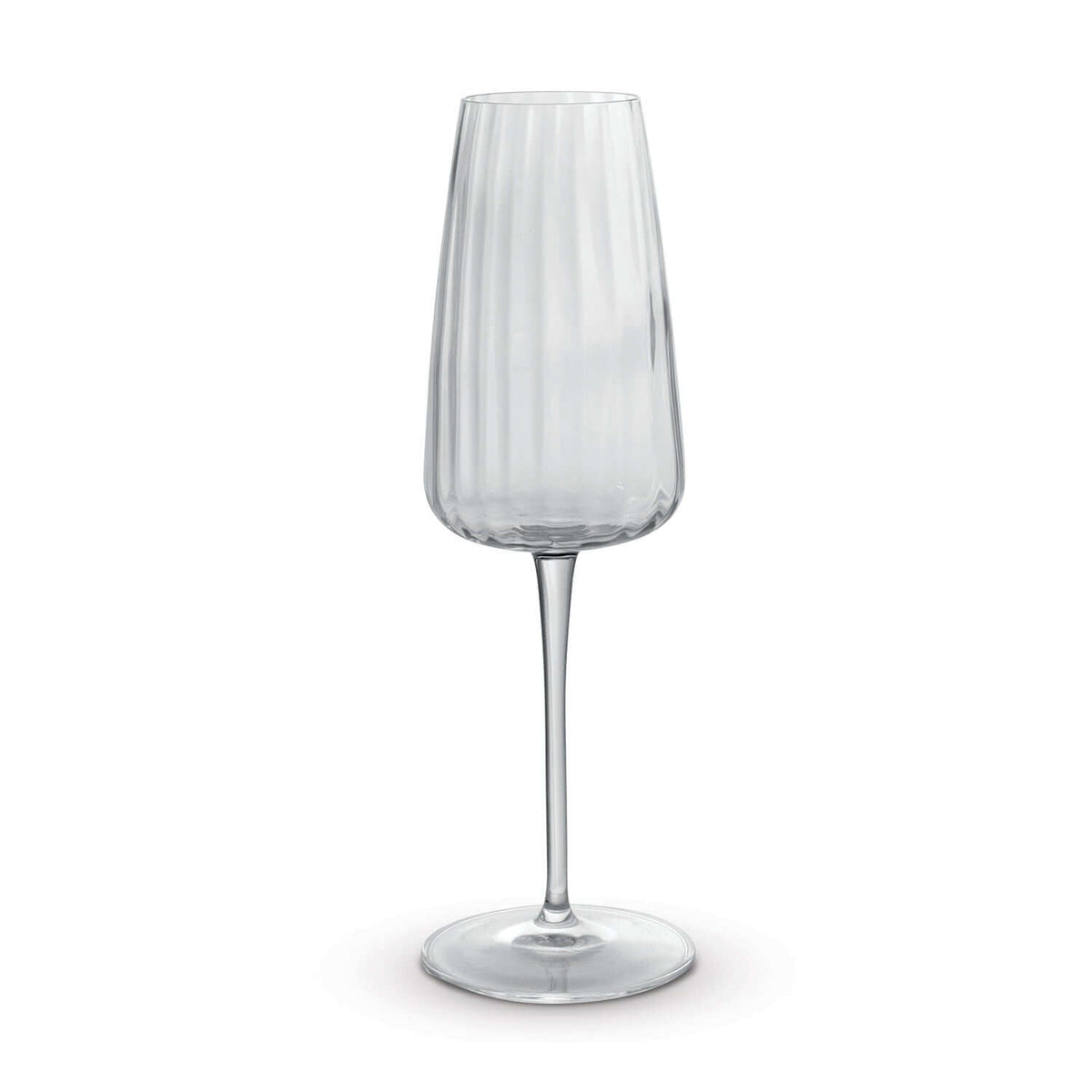 Elegant Luigi Bormioli Optica Flute Glass Cup for corporate gift in Singapore, showcasing timeless Italian design.