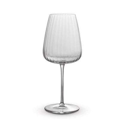Luigi Bormioli Optica Chardonnay Glass showcasing elegant design, perfect for corporate gift in Singapore.