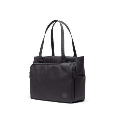 Herschel Kaslo Tote Tech Bag in black, perfect for corporate gifts and modern travelers.