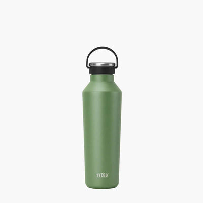 TYESO Vacuum Insulated Sports Bottle with Soft Silicone Handle in green color, ideal for corporate gifts.