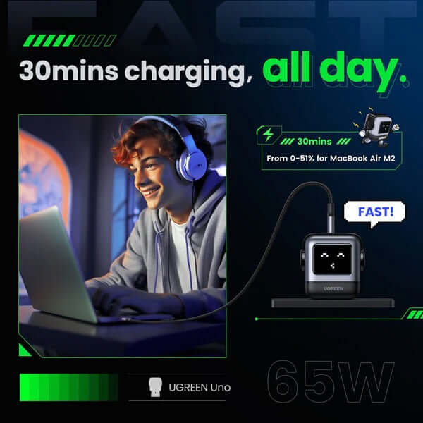 UGREEN Uno 65W 3-in-1 charger by Corporate Gift Store Singapore