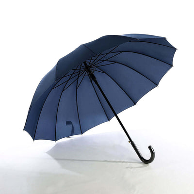 25'' Umbrella with 16 Panels in solid navy blue, perfect corporate gift for stylish protection against rain.