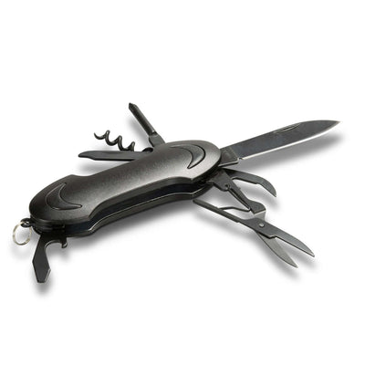 Omni Multi-Function Pocket Knife with stainless steel tools in compact design for everyday reliability.