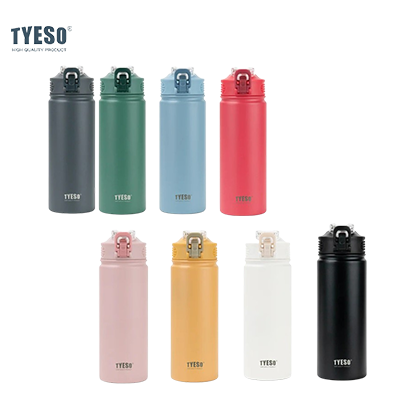 TYESO Wander Stainless Steel Sports Bottle With Straw 20oz