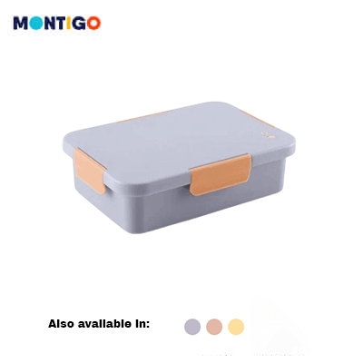 Montigo Lunch Buddy Lunchbox in grey color, a perfect solution for organized meals on the go from a Corporate Gift Store.