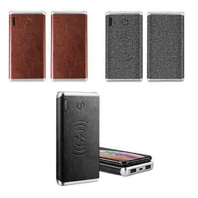 PU Leather 10000mAh Wireless Power Bank by Corporate Gift Store Singapore