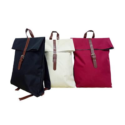 Nylon Backpack with PU Leather Strap by Corporate Gift Store Singapore