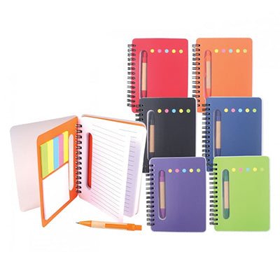 Hard Paper Notebook With Pen & Sticky Note