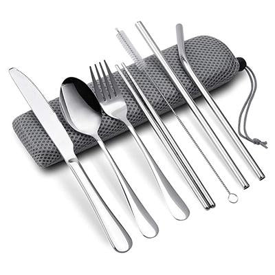 7 Pieces Stainless Steel Cutlery and Straw Set | gifts shop