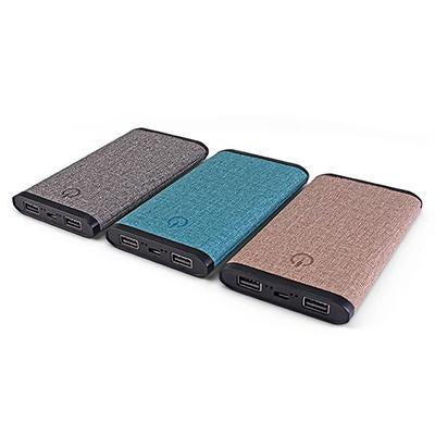 Linen Fabric Power Bank by Corporate Gift Store Singapore