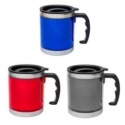 Classic Stainless Steel Mug with handle and Lid by Corporate Gift Store Singapore
