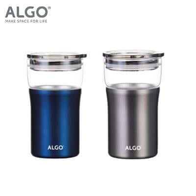 Algo Double Wall Insulated SS Coat Glass Mug 350ml by Corporate Gift Store Singapore