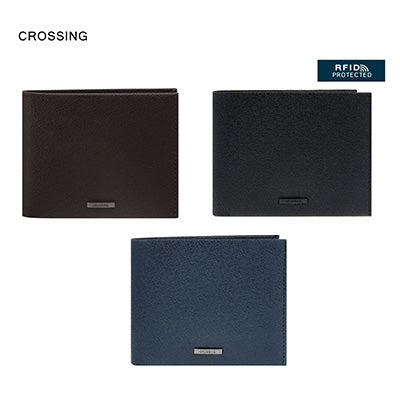 Crossing Elite Bi-fold Leather Wallet With Flap And Coin Pouch RFID by Corporate Gift Store Singapore