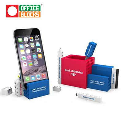 Office Blocks 7 in 1 Pen Pot and Phone Stand Set by Corporate Gift Store Singapore